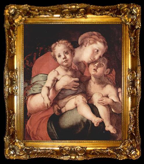 framed  Jacopo Pontormo Madonna mit Johannes dem Taufer, ta009-2